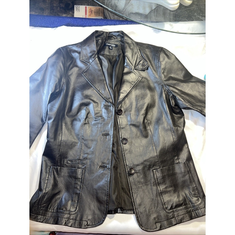 Chadwick's 12T Leather Blazer Amazing Vintage Piece Super Unique Way Cool
